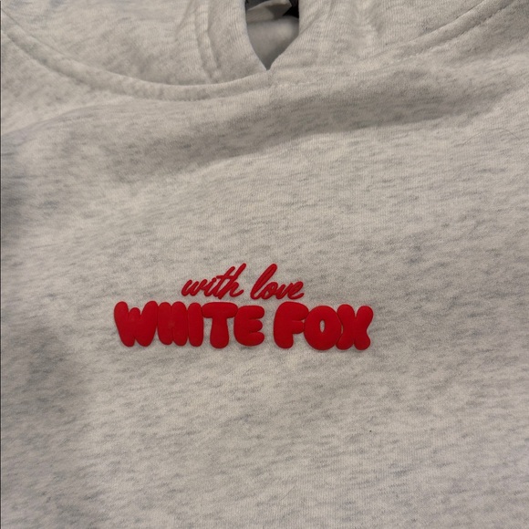 White Fox Boutique Gray Hoodie with Red Logo XS - Picture 2 of 4